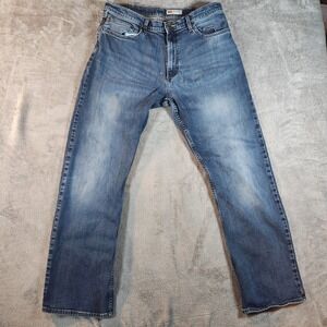 Wrangler Jeans Mens 30x32 Blue Relaxed Boot Cut Flex Denim Pants Western Cowboy